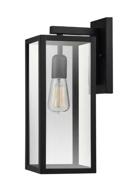 Hampton Bay Hurley 16 in. 1-Light Modern Black Shade